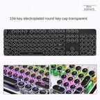 G-OUSSVE X60 Steam Transparent Punk Vintage Mechanical Keyboard and Mouse Set Game Office Titanium Alloy Keyboard with Knob