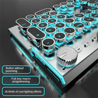 G-OUSSVE X60 Steam Transparent Punk Vintage Mechanical Keyboard and Mouse Set Game Office Titanium Alloy Keyboard with Knob