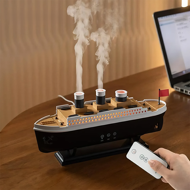 G-OUSSVE Ship Design Air Humidifier,Remote Control Timing Adjustable Double Mode Air Diffuser,Home Decor with Remote Control