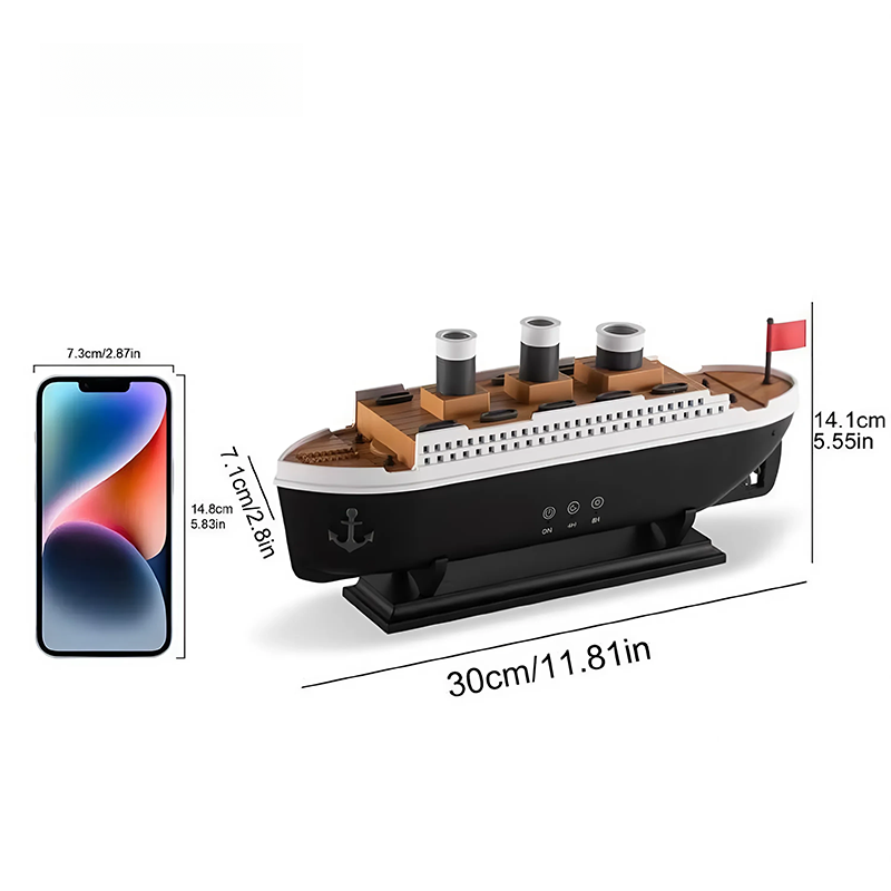 G-OUSSVE Ship Design Air Humidifier,Remote Control Timing Adjustable Double Mode Air Diffuser,Home Decor with Remote Control