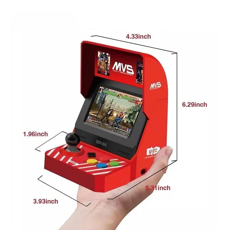 G-OUSSVE MVS Mini joystick gaming console, nostalgic retro mini King of Fighters fighting arcade, a perfect gift for collectors