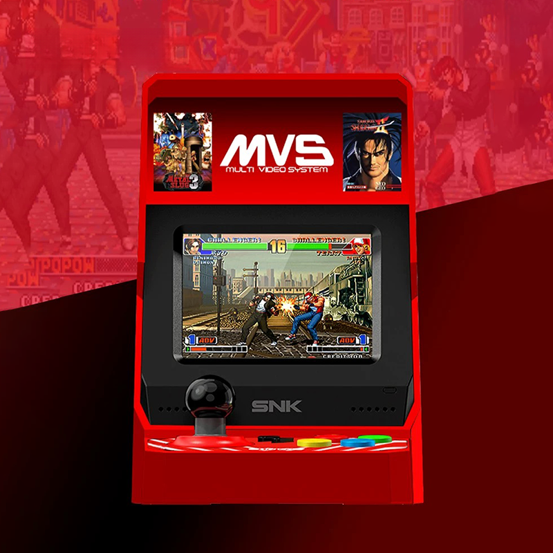 G-OUSSVE MVS Mini joystick gaming console, nostalgic retro mini King of Fighters fighting arcade, a perfect gift for collectors