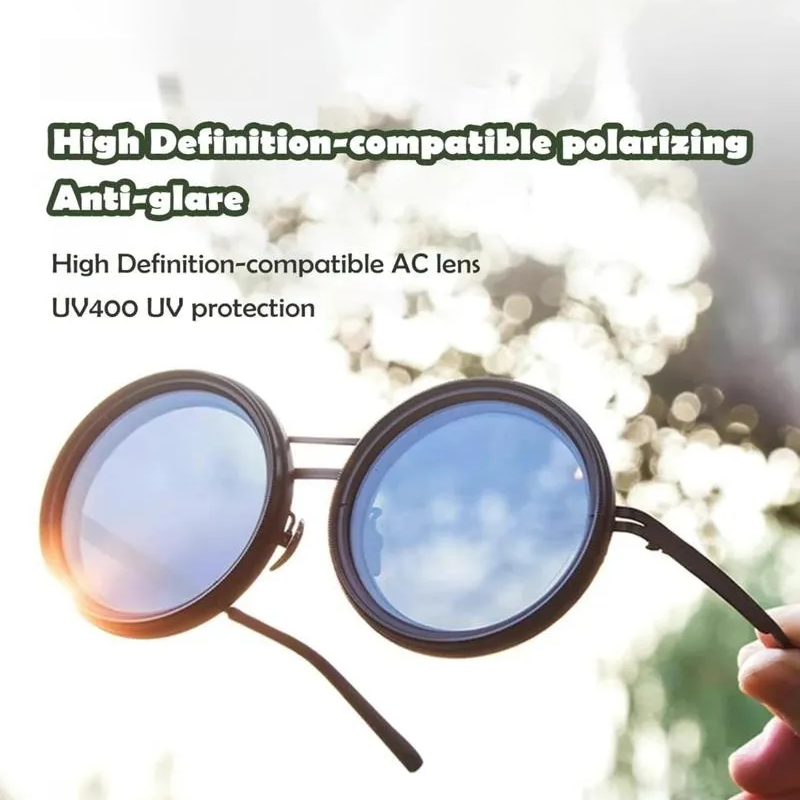 G-OUSSVE ND Filter Adjustable Polarized Lens – 9-Step Light Control, UV Protection, Titanium Frame, Classic Vintage Design