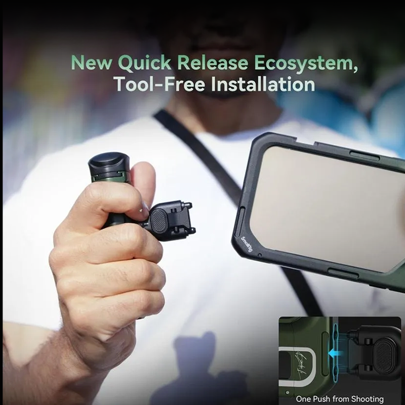 G-OUSSVE Mobile Video Kit for iPhone15 Pro Max Co-Design Edition with Wireless Quick Release Dual Handles VND Phone Filter and Filter Adapter for Video Content Creator- 4407,Phone Cage for iPhone 15 Pro
