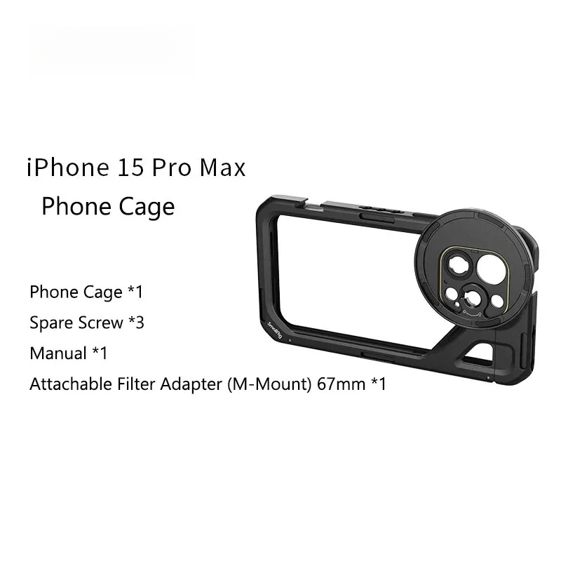 G-OUSSVE Mobile Video Kit for iPhone15 Pro Max Co-Design Edition with Wireless Quick Release Dual Handles VND Phone Filter and Filter Adapter for Video Content Creator- 4407,Phone Cage for iPhone 15 Pro