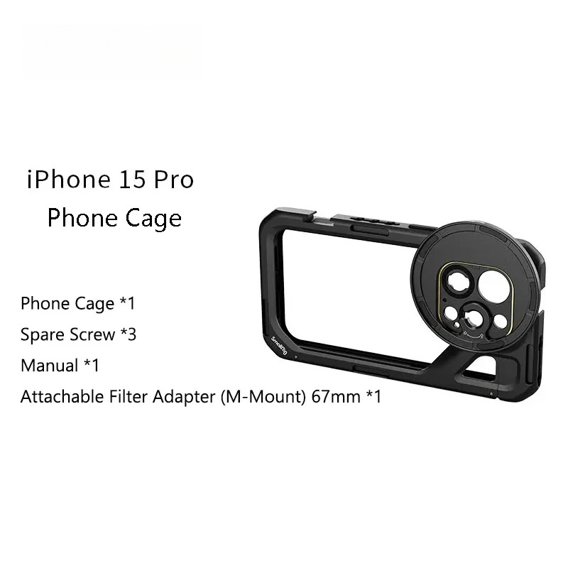 G-OUSSVE Mobile Video Kit for iPhone15 Pro Max Co-Design Edition with Wireless Quick Release Dual Handles VND Phone Filter and Filter Adapter for Video Content Creator- 4407,Phone Cage for iPhone 15 Pro