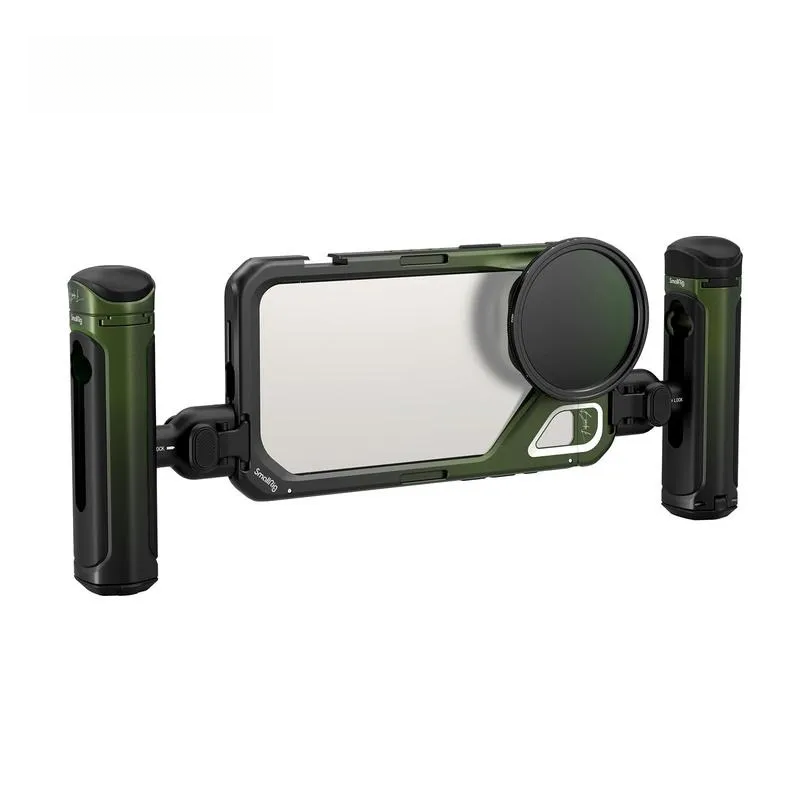 G-OUSSVE Mobile Video Kit for iPhone15 Pro Max Co-Design Edition with Wireless Quick Release Dual Handles VND Phone Filter and Filter Adapter for Video Content Creator- 4407,Phone Cage for iPhone 15 Pro