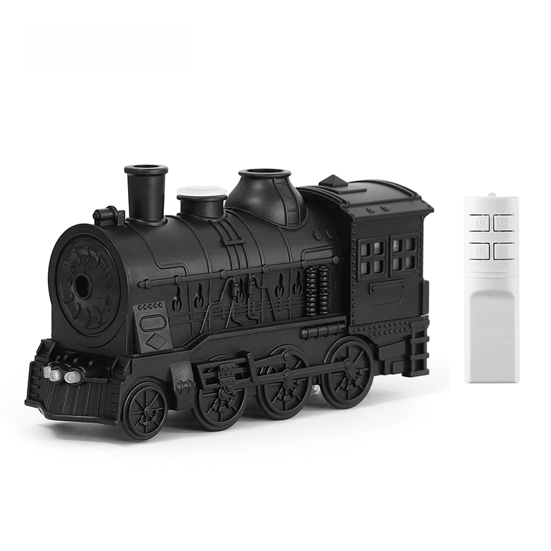 G-OUSSVE 300ML Mini Retro Train Aroma Diffuser with Remote Control & 2 Spray & Night Light Modes, Portable Aromatherapy Diffuser for Bedroom, Living Room,Office, Home Decor