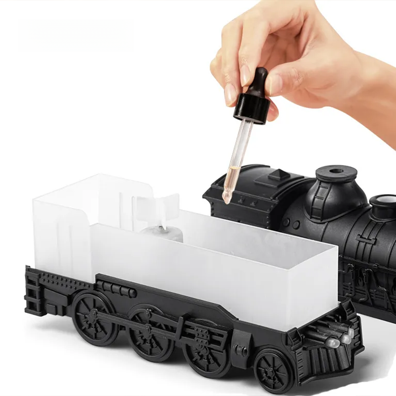 G-OUSSVE 300ML Mini Retro Train Aroma Diffuser with Remote Control & 2 Spray & Night Light Modes, Portable Aromatherapy Diffuser for Bedroom, Living Room,Office, Home Decor