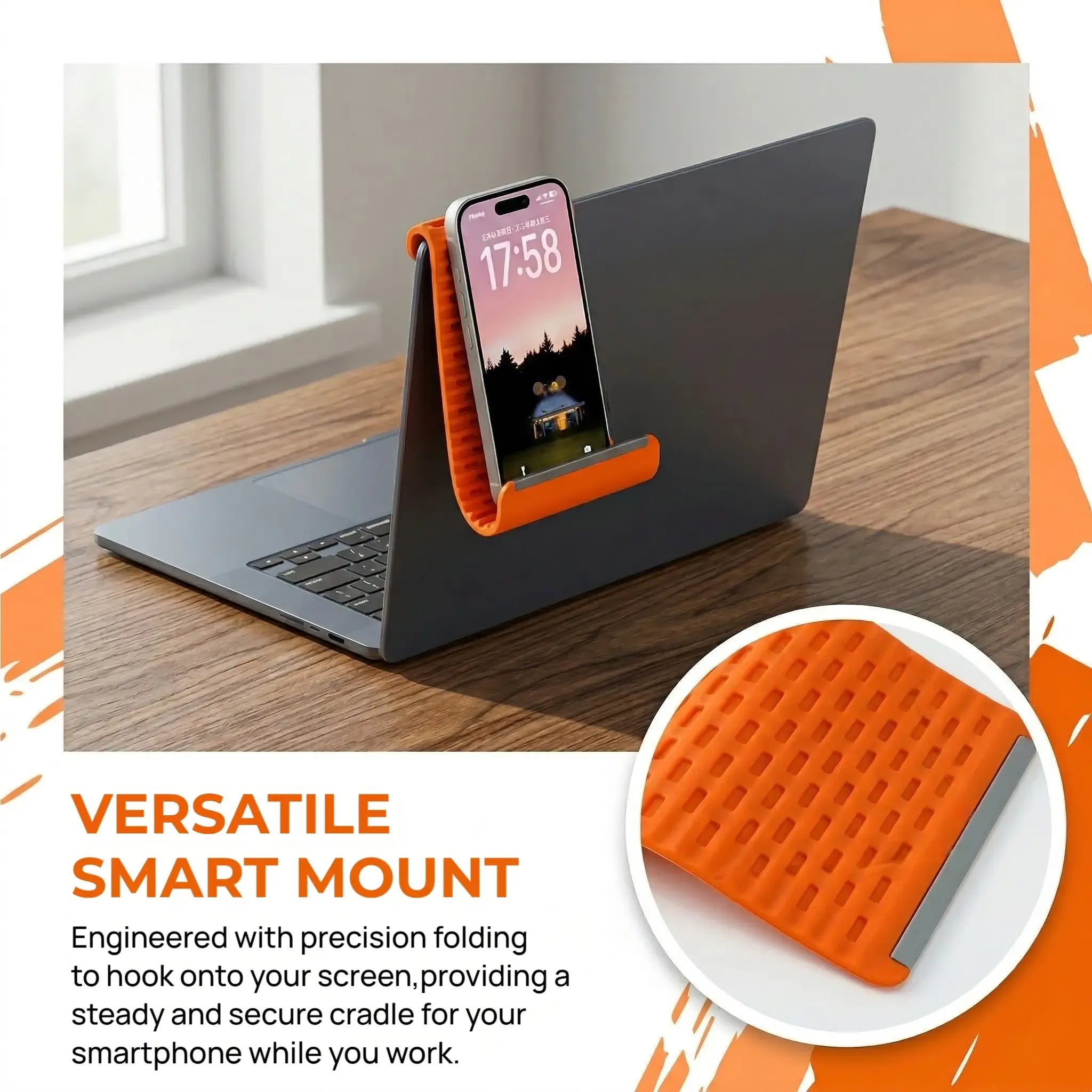 G-OUSSVE Flexible Silicone Aluminum Phone holder stand, Bendable Rollable Foldable Design, Universal Adjustable Anti-Slip Desktop Mount for Phone Tablet Laptop, Portable Ergonomic Holder for Home Office Travel