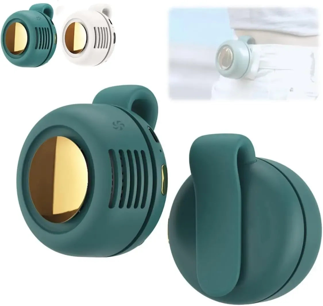 G-OUSSVE Portable Silent Mini Bladeless Electric Fan, Adjustable 3-Speed Suspended Collar & Waist Fans, Rechargeable Rotating Body Fan, Suitable For Outdoor & Travel & Office
