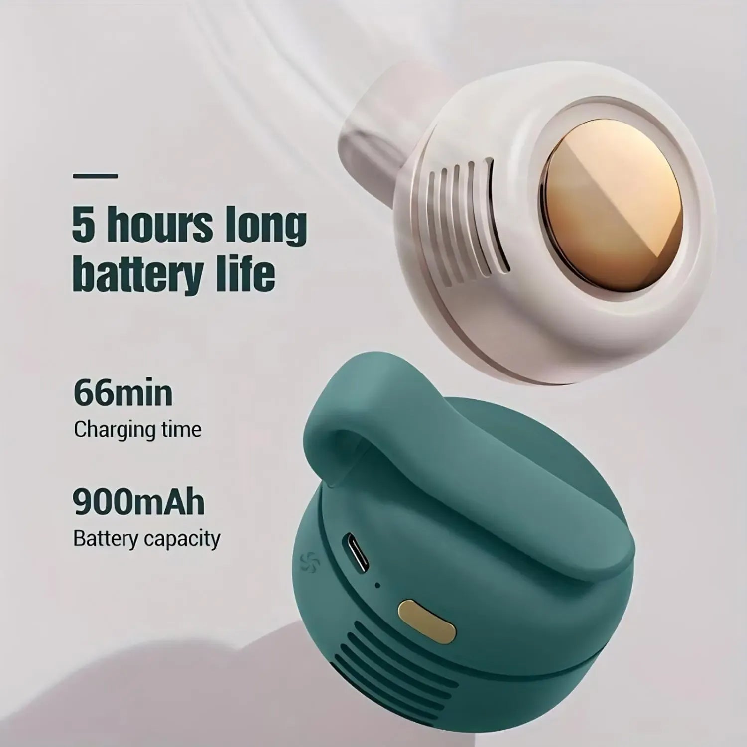 G-OUSSVE Portable Silent Mini Bladeless Electric Fan, Adjustable 3-Speed Suspended Collar & Waist Fans, Rechargeable Rotating Body Fan, Suitable For Outdoor & Travel & Office