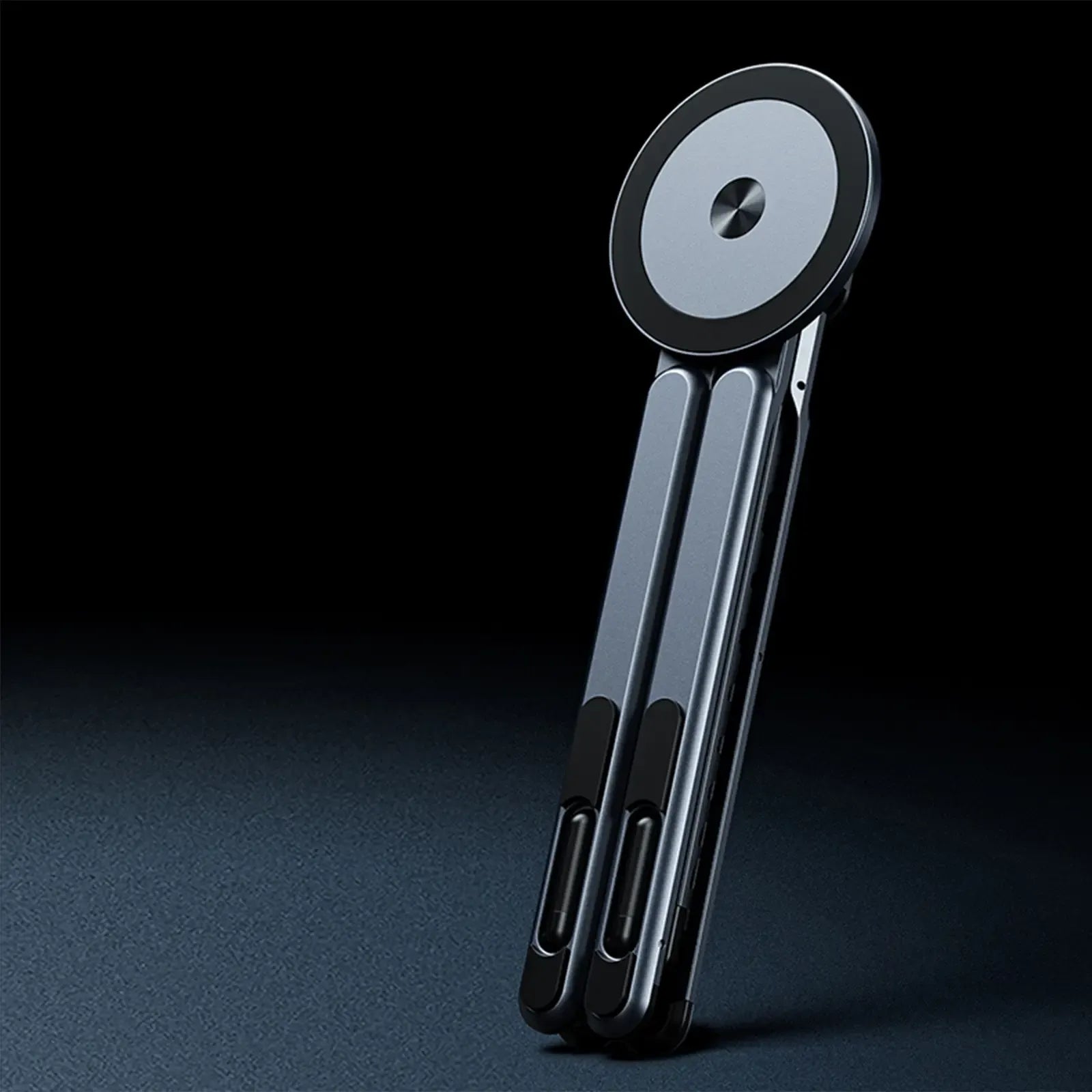 G-OUSSVE Laptop Stand for Desk, Foldable Aluminum Alloy Magnetic Notebook Riser Mount,Adjustable Height Ventilated Cooling Computer Cooling Holder,Multi-functional Stand for Laptop,Tablet and Phone