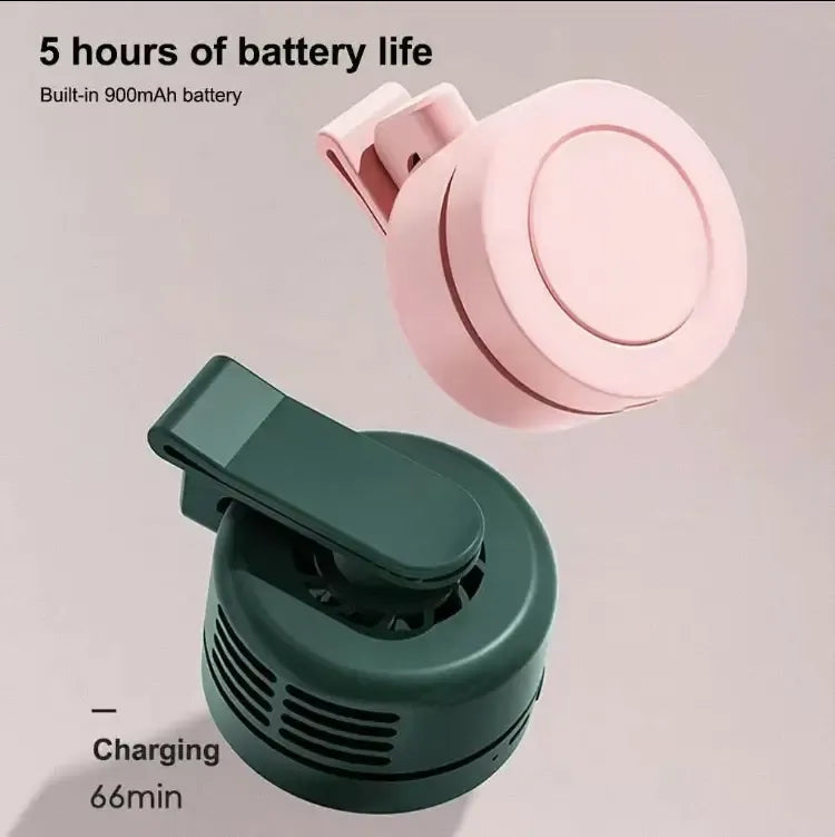 G-OUSSVE Mini Clip on Fan for Shirt & Waist, Portable Small Whirlwind Bladeless Fan, Small but Powerful, 3-Speed Silent Personal Mini Rechargeable Cooling Fans