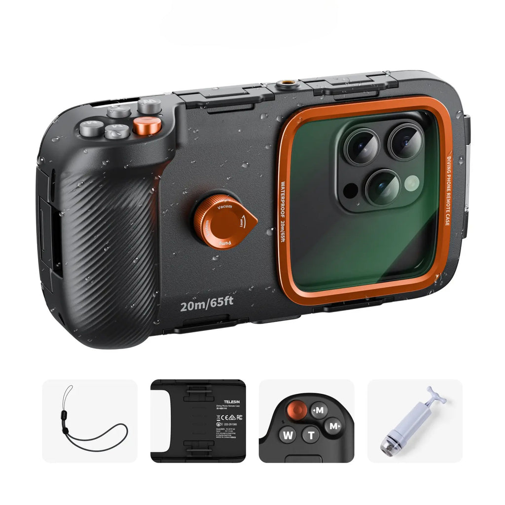 G-OUSSVE Waterproof Phone Case for Diving, Snorkeling, Swimming – Universal Underwater Housing for iPhone 17, Samsung and Most Phones, Bluetooth Remote & Zoom, Grip Handle, Photo Video Shooting for Vlog, Travel, Beach, Adventure