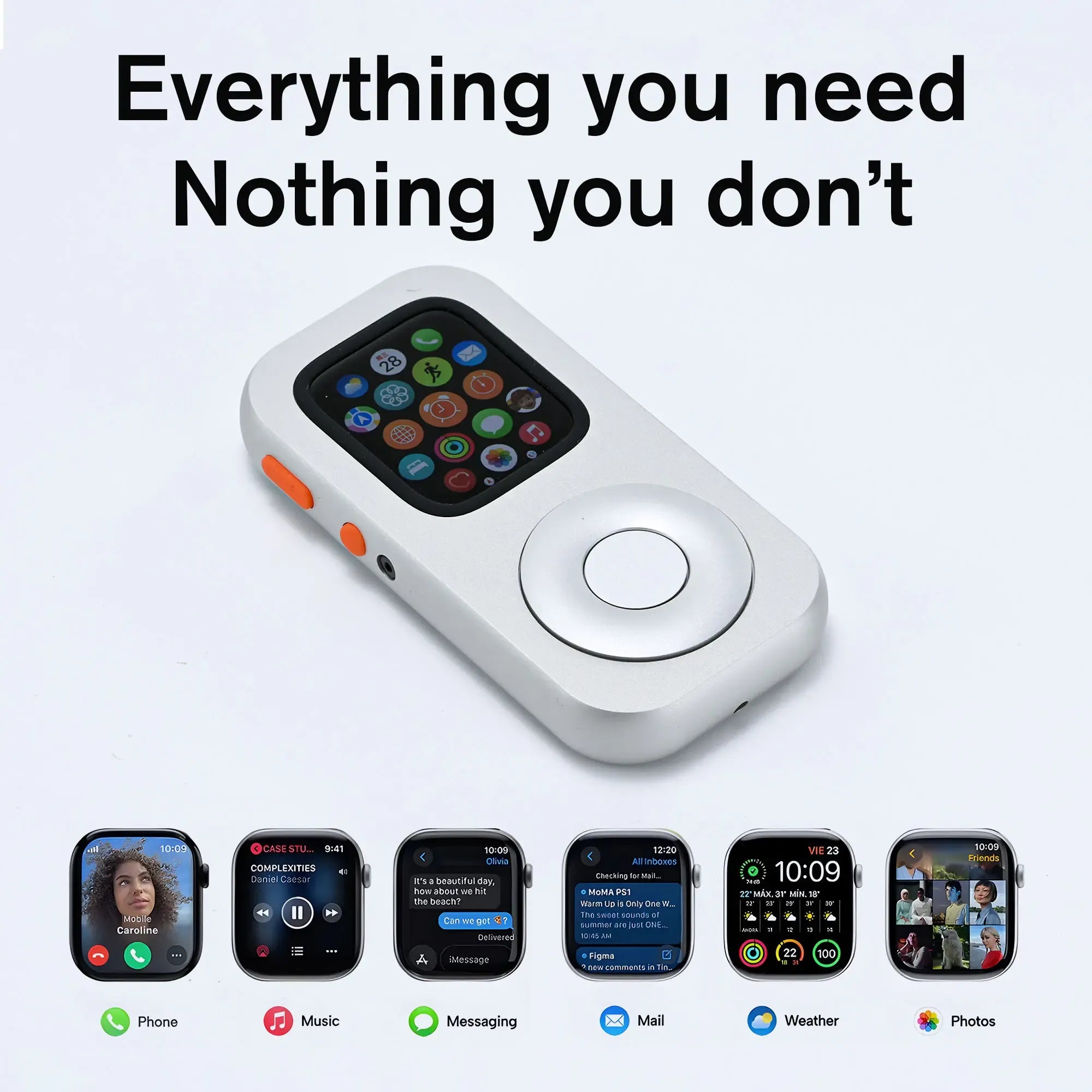 G-OUSSVE RePod Aluminum Alloy Protective Case for Watch Series The Classic iPod Reborn on Your Watch with Retro Scroll Wheel