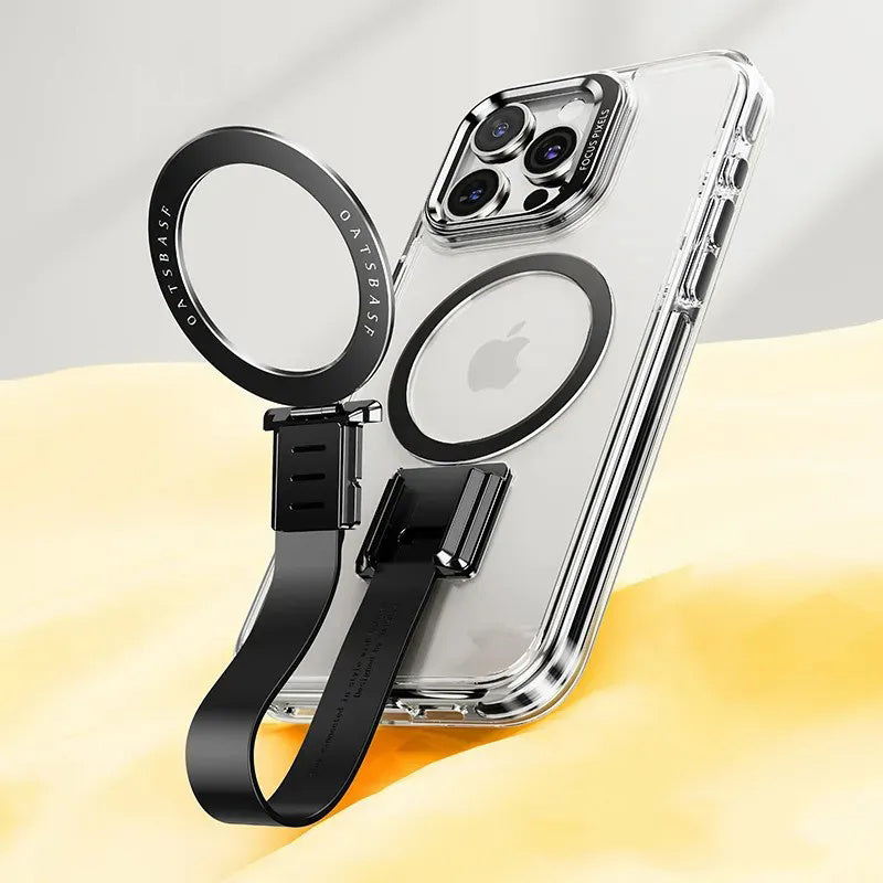 MagSafe-Compatible Case for iPhone 16/15 - Transparent Magnetic Airbag Design with Stand and Lanyard. Full Protection, Drop-Resistant, Suitable for iPhone & Galaxy S24 Ultra