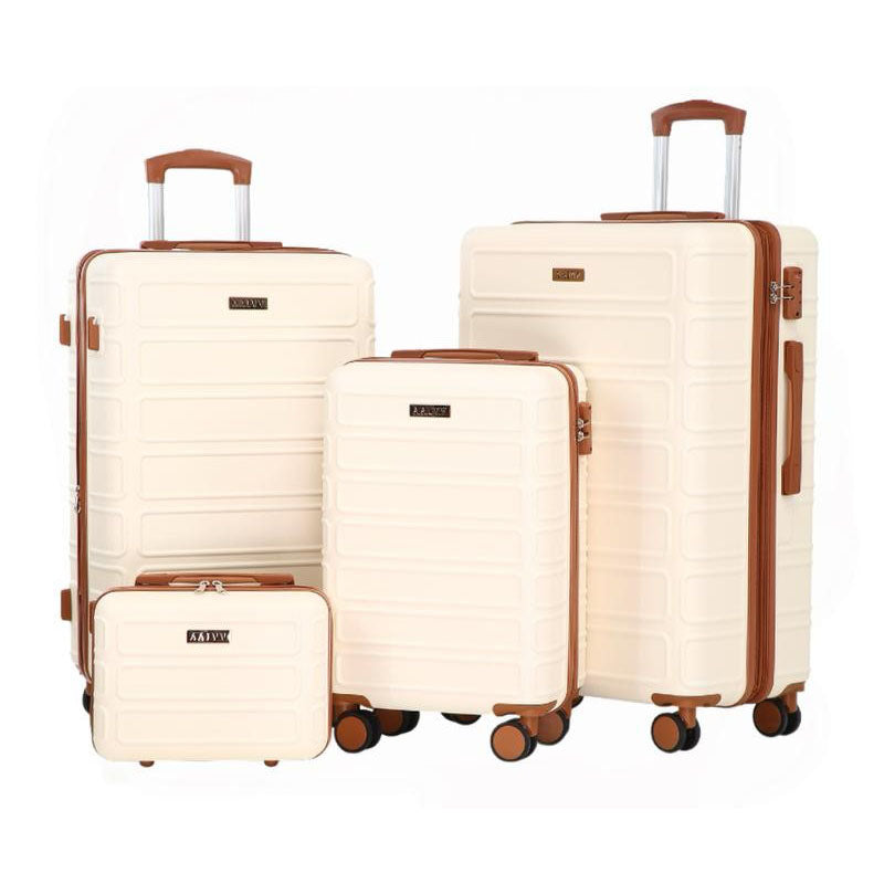 4 Piece Expandable Luggage Sets, ABS Travel Suitcase Set with Double Spinner Wheels, TSA Lock Hardshell Durable Traveling Bag Luggage Sets (13/20/26/28in) Gift for Back to School