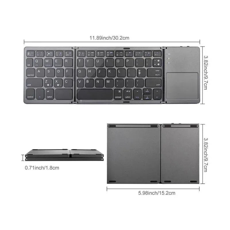 GIVBRO Ultra-thin Wireless Mini Bluetooth-compatible Keyboard, Foldable & Simple Design Tablet Keyboard for Household & Office