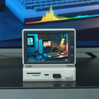 Mini computer secondary screen desktop expansion dock chassis, AIDA64 monitoring small screen displaying the host temperature