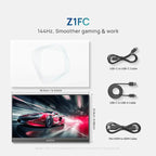 16.1'' 100% sRGB 144Hz&60Hz Portable Gaming Monitor 1080P FHD Kickstand Portable Monitor External Second Screen for Laptop,PC,PS5,Xbox,Switch