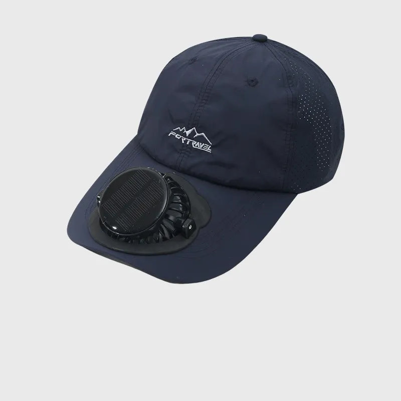 Summer Breathable Solar-Charging Fan Hat for Adults - Sun Protection Outdoor Baseball Cap with 1000mAh Battery, 8-16Hrs Runtime & Digital Display