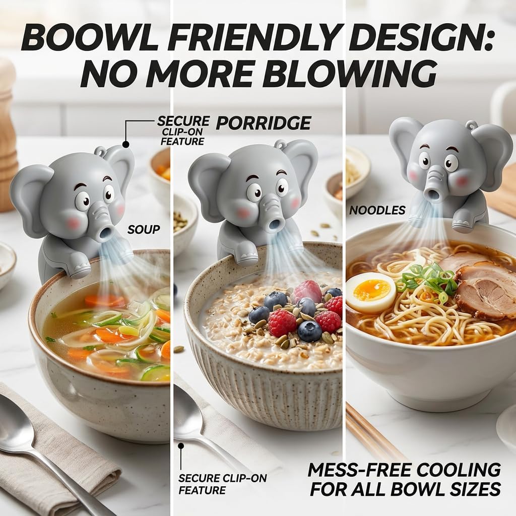 G-OUSSVE Cooling Clip-On Mini Fan for Cup & Bowl ,Hands Free Food Cooling Fan and Coffee Chiller ,Food Blower for Baby Hot Soup, Coffee, Tea and Noodles