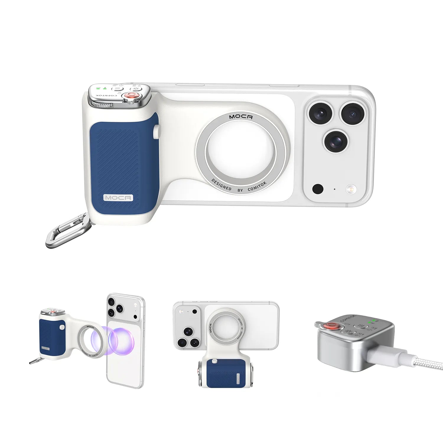 GIVBRO Magnetic Handheld Grip Phone Stand Camera Assistant with Mirror and LED Fill Light 2-in-1, Compatible with iOS 26/iOS 18, Ergonomic Grip, One-Tap Camera, Rechargeable Remote, Ideal for Thanksgiving & Christmas Gift for Photography Enthusiasts