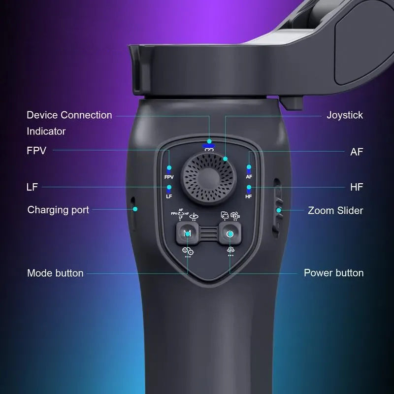 3-Axis AI  Mobile Phone Gimbal,estabilizado selfie profesional,gimbal stabilizer for smartphone, Face Tracking,phone stabilizer for video recording, for iPhone, Andriod, Vlogging for Youtube, TikTok, Twitter, Skype and Video Shooting Stabilizer