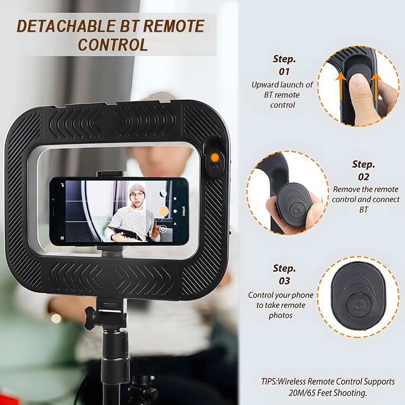 Circular handheld photography fill light,Rechargable handheld beatuty fill light,Expandablebracket,Selfie Tripod,Adjustable Extendable Foldable Phoneholder,photography and video recording,professional outdoor shooting,handheld lighting light