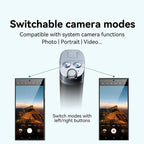 Universal Smartphone Camera Grip with Selfie Stick, Wireless Bluetooth-compatible Remote Control One-handed Quick Zoom & Mode Switching Compatible with Samsung Android Phone