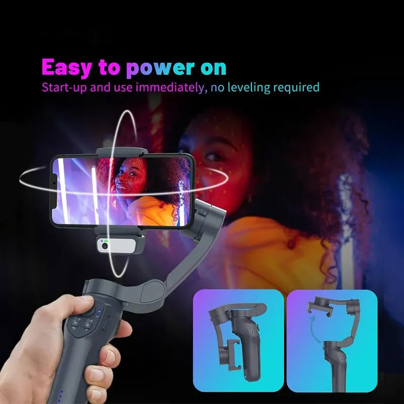 3-Axis AI  Mobile Phone Gimbal,estabilizado selfie profesional,gimbal stabilizer for smartphone, Face Tracking,phone stabilizer for video recording, for iPhone, Andriod, Vlogging for Youtube, TikTok, Twitter, Skype and Video Shooting Stabilizer
