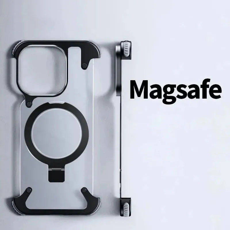 1 PCS Borderless Phone Protective Case, Metal Frame, Airbag, Anti Slip Bracket, Apple 14, Suitable for Apple 15 Promax