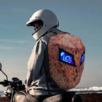 Iron Man Motorcycle Riding Backpack with LED Screen – Waterproof and Rainproof, Helmet Storage for Motorcyclists