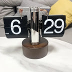 Creative Mechanical Automatic Page Turning Clock Desktop Simple Retro Table Digital Pendulum Clock Minimalist Decorative Table Clock