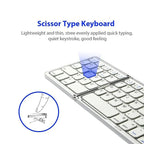 GIVBRO Ultra-thin Wireless Mini Bluetooth-compatible Keyboard, Foldable & Simple Design Tablet Keyboard for Household & Office