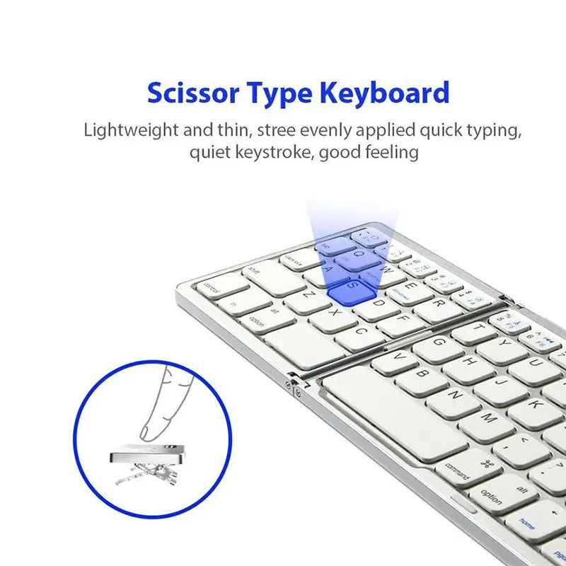 GIVBRO Ultra-thin Wireless Mini Bluetooth-compatible Keyboard, Foldable & Simple Design Tablet Keyboard for Household & Office