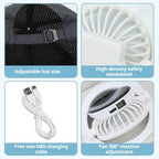 Summer Breathable Solar-Charging Fan Hat for Adults - Sun Protection Outdoor Baseball Cap with 1000mAh Battery, 8-16Hrs Runtime & Digital Display