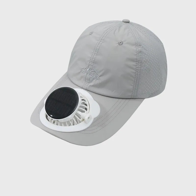 Summer Breathable Solar-Charging Fan Hat for Adults - Sun Protection Outdoor Baseball Cap with 1000mAh Battery, 8-16Hrs Runtime & Digital Display