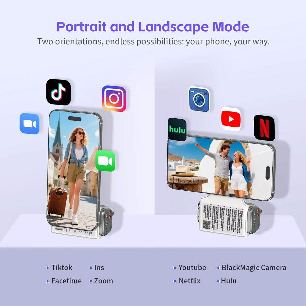 GIVBRO Magnetic Handheld Grip Phone Stand Camera Assistant with Mirror and LED Fill Light 2-in-1, Compatible with iOS 26/iOS 18, Ergonomic Grip, One-Tap Camera, Rechargeable Remote, Ideal for Thanksgiving & Christmas Gift for Photography Enthusiasts