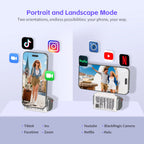 GIVBRO Magnetic Handheld Grip Phone Stand Camera Assistant with Mirror and LED Fill Light 2-in-1, Compatible with iOS 26/iOS 18, Ergonomic Grip, One-Tap Camera, Rechargeable Remote, Ideal for Thanksgiving & Christmas Gift for Photography Enthusiasts