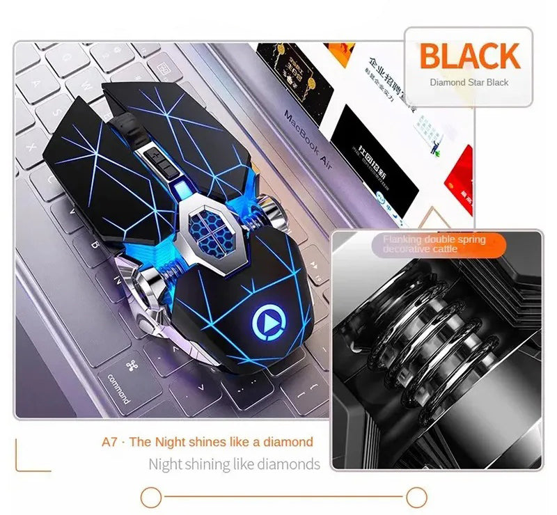 G-OUSSVE Wireless Mouse Charging Silent for Mechanical Revolution Queungshi/Aurora Pro/Unbounded 16 12th Gen Core I7 Gaming Laptop Silent Student Dormitory E-sports CF Chicken LOL