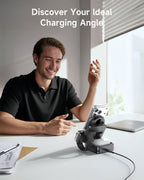 G-OUSSVE 3-in-1 Foldable Magnetic Wireless Charging Station Qi2 Certified 15W Travel Charger Stand Dock for iPhone 17/16/15/14/13/12 Series Apple Watch AirPods