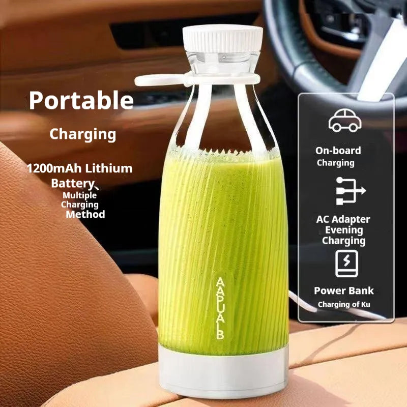 500ml Smoothie Blender, USB Rechargeable Juicer, Portable Mini Electric Mixer, Perfect for Office, Sports, Outdoor, Travel, Fruit Juicer with Bottle Design  ﻿