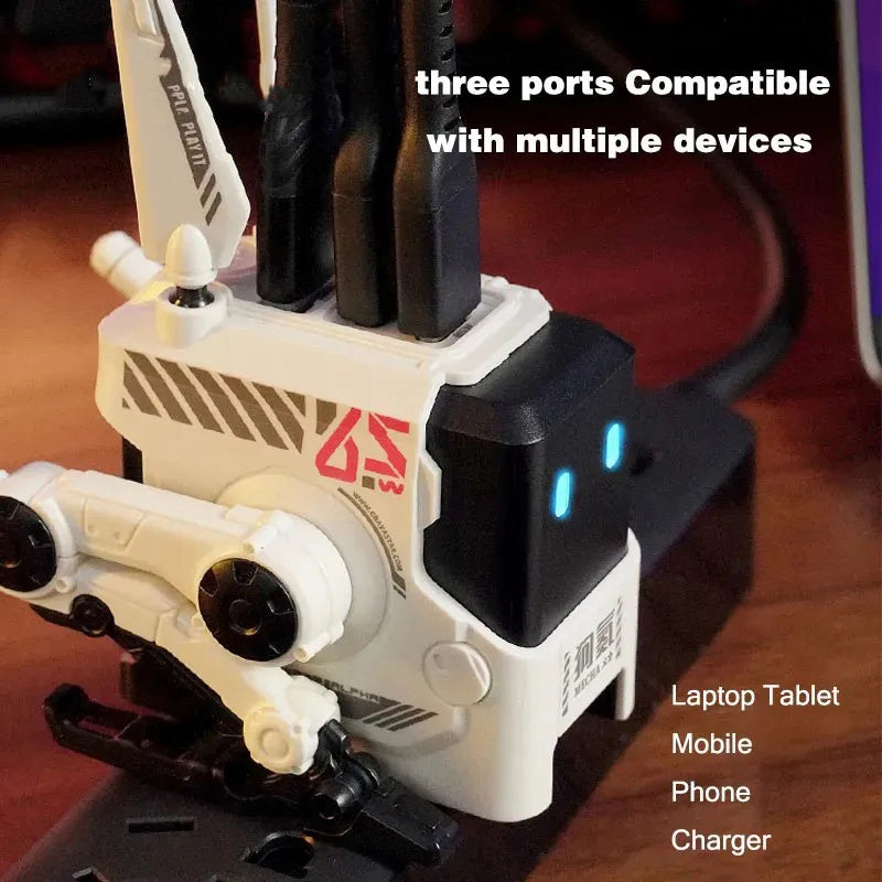 Gravity Planet Dog Nitrogen Mobile Phone GAN Charger Gallium Nitride Fast Charging Machine with 65W High Power Instant Charging Adapter