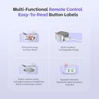 GIVBRO Magnetic Handheld Grip Phone Stand Camera Assistant with Mirror and LED Fill Light 2-in-1, Compatible with iOS 26/iOS 18, Ergonomic Grip, One-Tap Camera, Rechargeable Remote, Ideal for Thanksgiving & Christmas Gift for Photography Enthusiasts