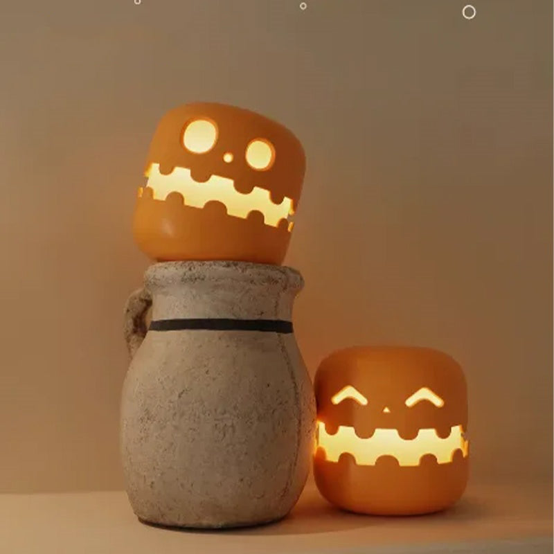 GIVBRO Pumpkin Night Light - Fun and Creative Gift, Ambiance Lamp. Rechargeable with Adjustable Brightness and Timer, Perfect LED Light for Halloween Decoration,Foldable Handheld Night Light Pumpkin Lantern for Halloween