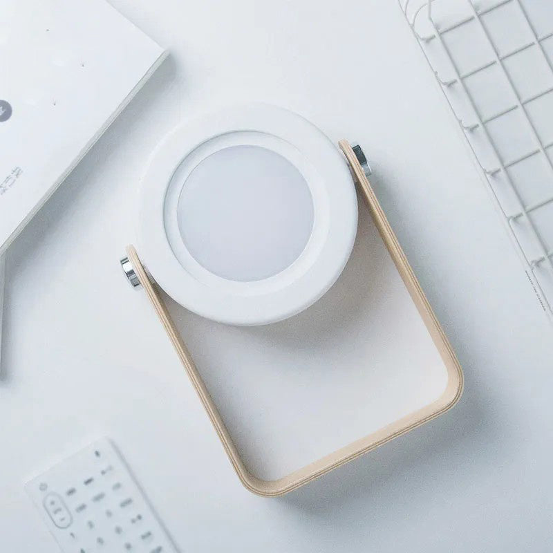 GIVBRO 4-in-1 Foldable Table Lamp USB Retractable LED Light Wooden Handle Portable Lantern Light and Flashlight Touch Control Dimmable 3 Level Brightness Night Light for Reading, Outdoor Camping