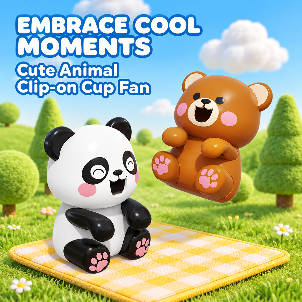 G-OUSSVE | Animals Cooling Clip-On Mini Fan for Cup & Bowl ,Hands Free Food Cooling Fan and Coffee Chiller ,Food Blower for Baby Hot Soup,  Tea and Noodles