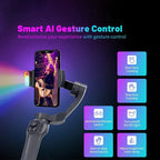 3-Axis AI  Mobile Phone Gimbal,estabilizado selfie profesional,gimbal stabilizer for smartphone, Face Tracking,phone stabilizer for video recording, for iPhone, Andriod, Vlogging for Youtube, TikTok, Twitter, Skype and Video Shooting Stabilizer